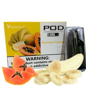 Cartucho p/ Pod Recarregável Banana Papay 1200 puffs- Vapesoul 3 Unid